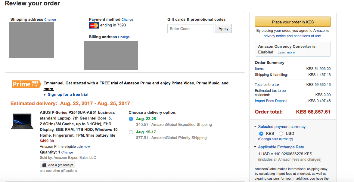 How To Ship From Amazon To Kenya